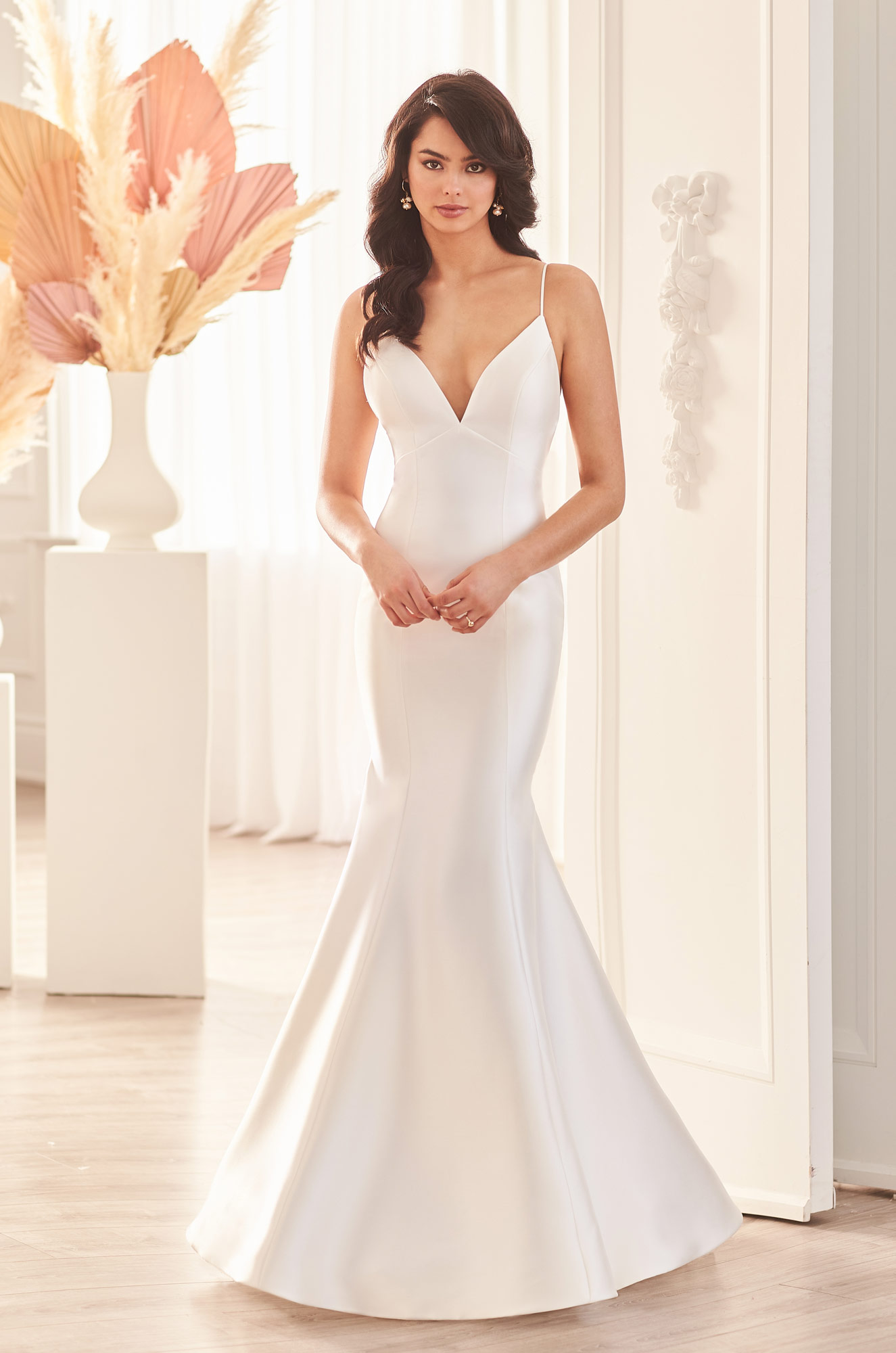 Stunning V-Neck Wedding Dress - Style P5027 | Paloma Blanca