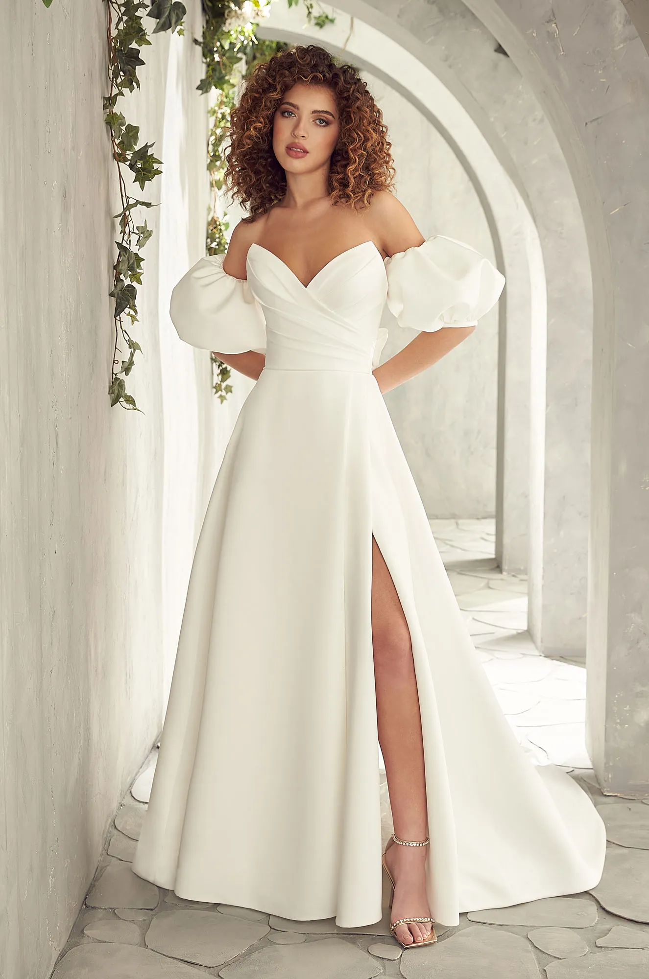 Breathtaking Sleeve Wedding Dress - Style #2403 | Mikaella Bridal