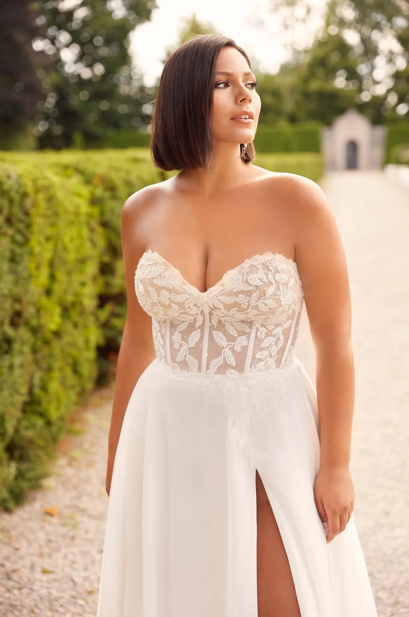 Airy Skirt Slit Wedding Dress - Style P5036 | Paloma Blanca